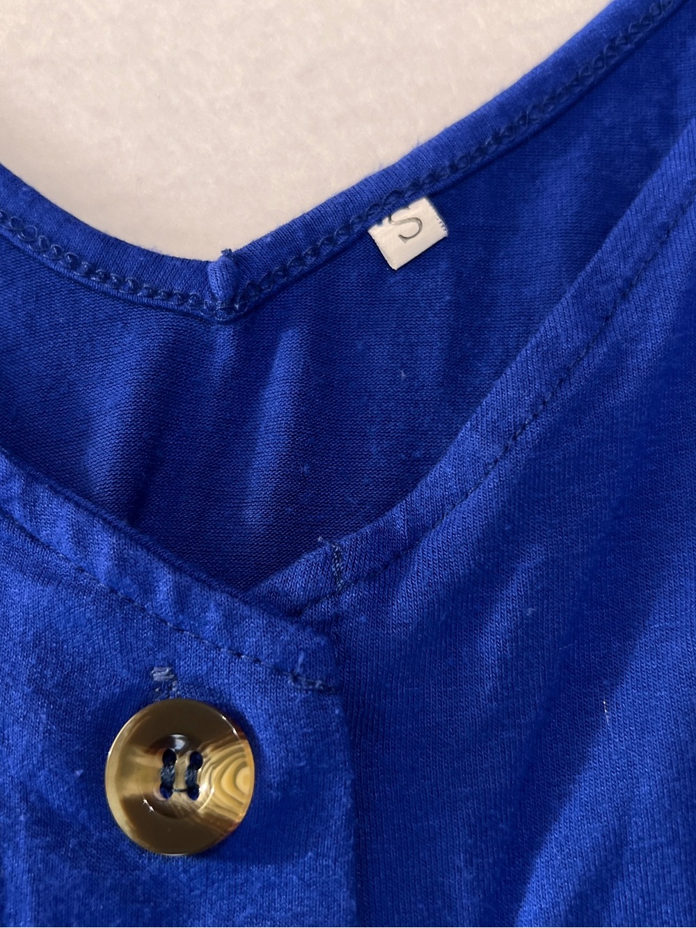 Blue Button-Front Spaghetti Strap Tank Top - Picture 3 of 6